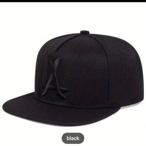 LA Vintage Embroidery Baseball Cap Black Hip Hop Snapback Hat Adjustable Sunscre